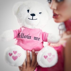 Social Media Show Some Love Follow Me Teddy Bear